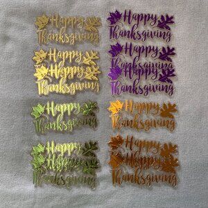 DecoPac Happy Thanksgiving Foil Lay On Cake Pie Baked Goods Decorations 12 Qty